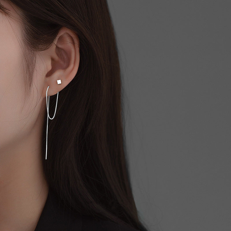 Women's Square Lines Summer Simple Cold Style Long Ear Line