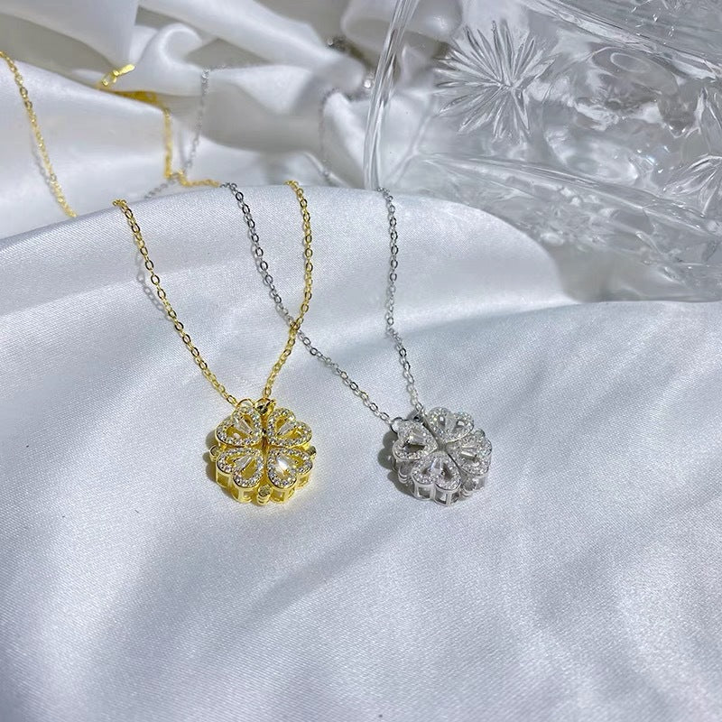 Heart-shaped Clover Niche Design Versatile Advanced Clavicle Necklace