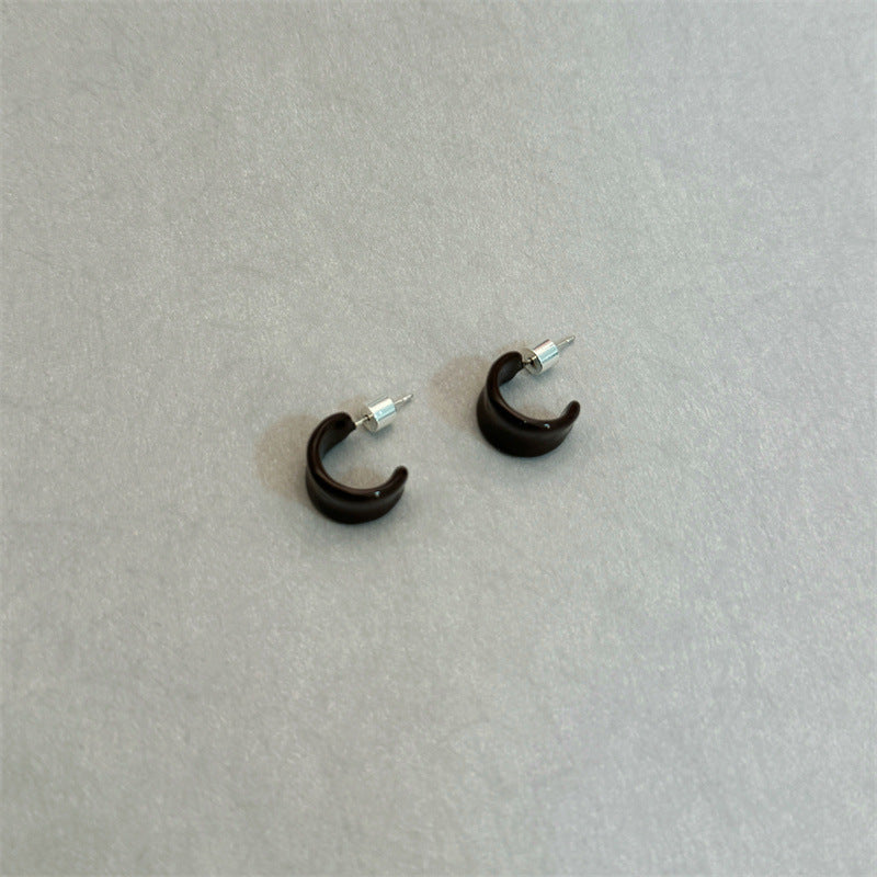 Simple Round Enamel Type Ear Candy Earrings