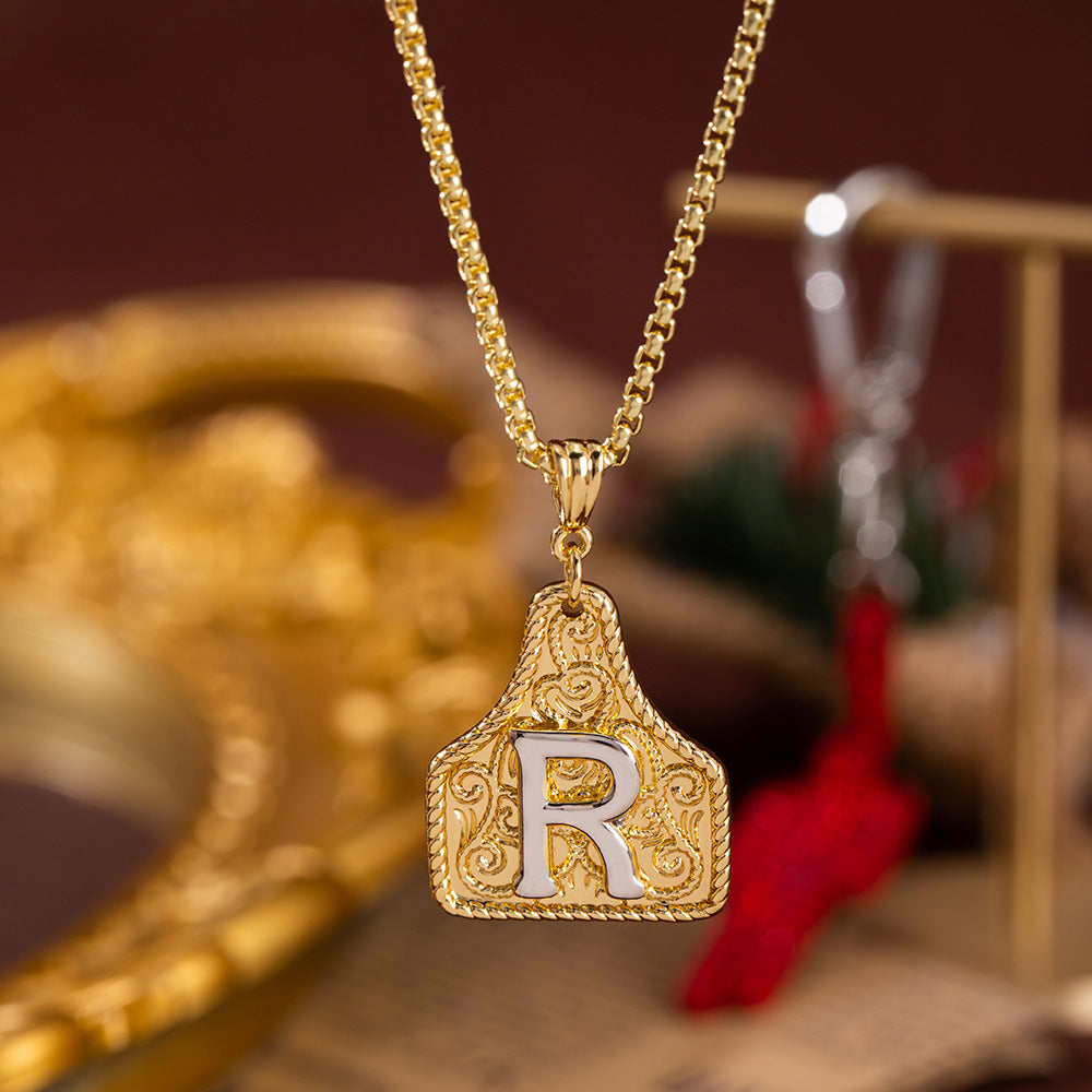 Women's Fashion English Letters Electroplated Copper For Design Personalized Clavicle Necklace