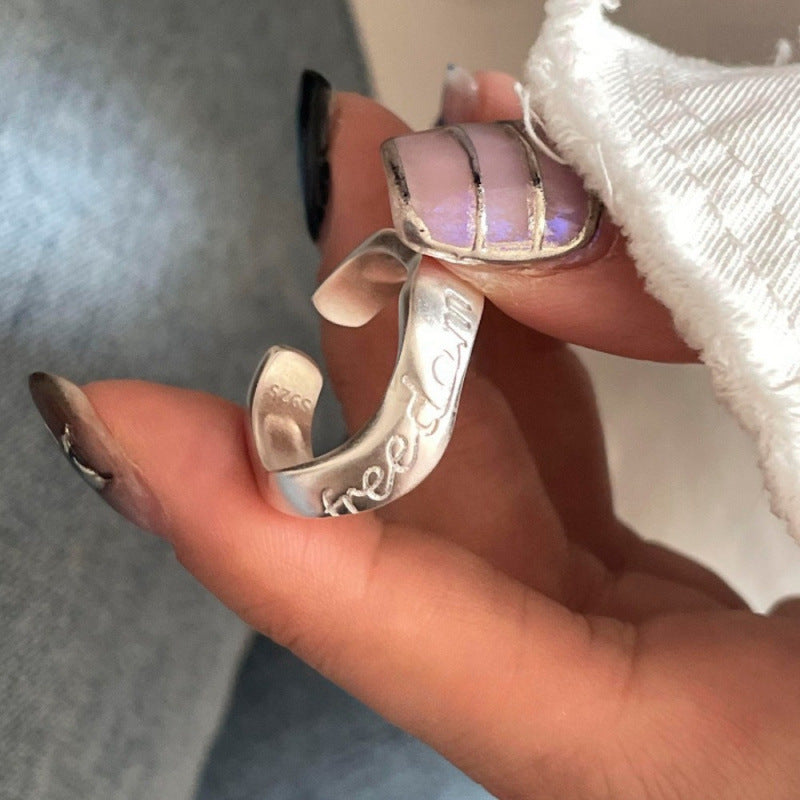 Women's Sier Simple Light Luxury High-grade Index Finger Open Rings