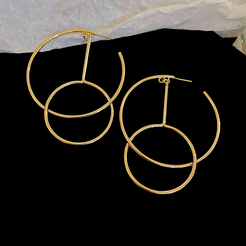 Women's Sier Pin Ear Personalized Minority Elegant High-grade Geometric Earrings