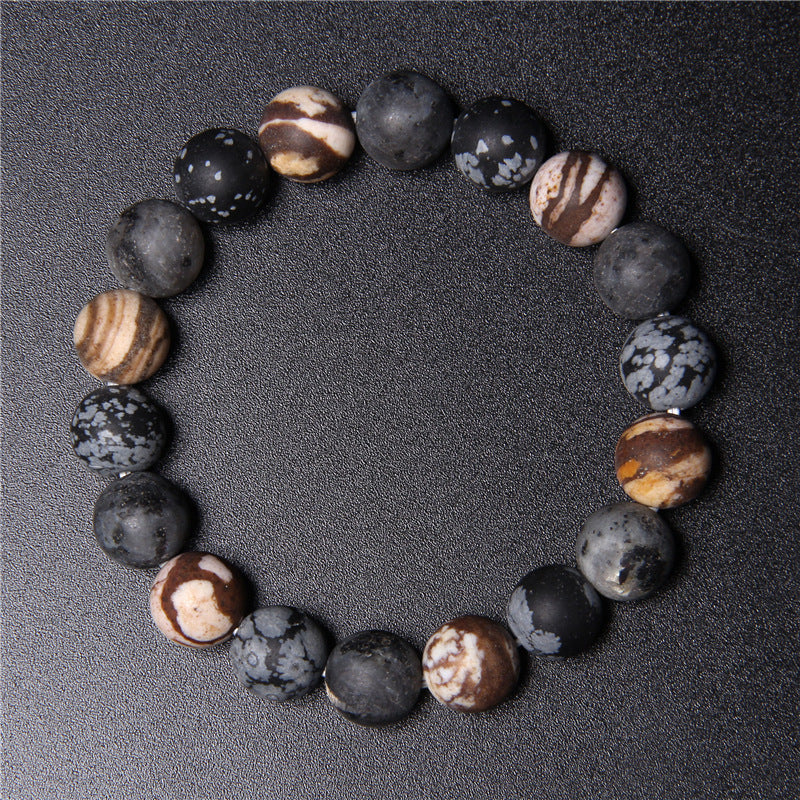 Men's Natural Stone Universe Planet Beads Galaxy Trendy Frosted Bracelets