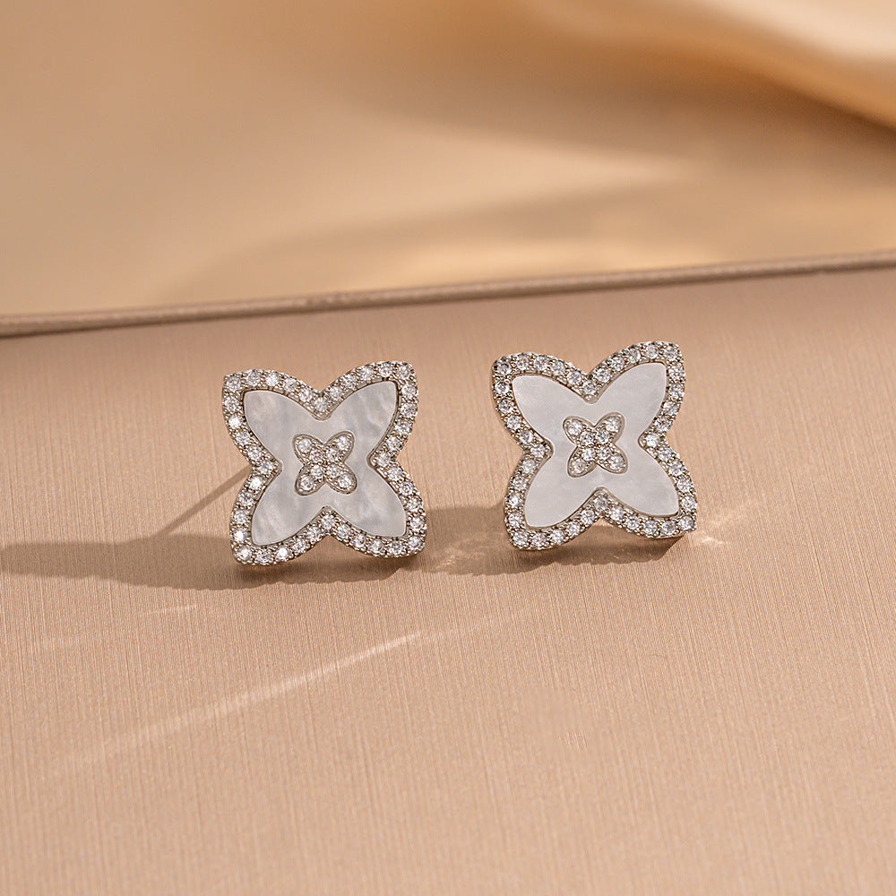 Simple Classic All Match Fashion Zircon Earrings