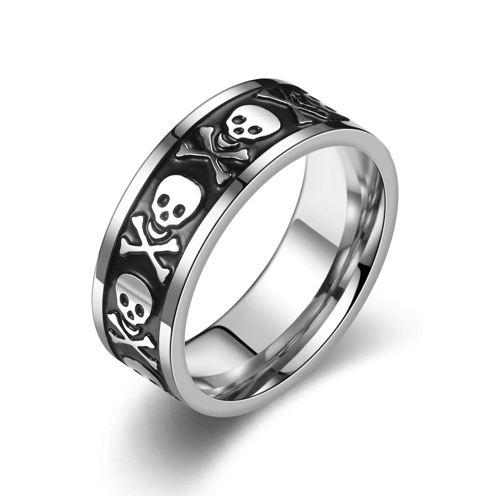 Retro Skull Titanium Steel Boys Do Not Rings