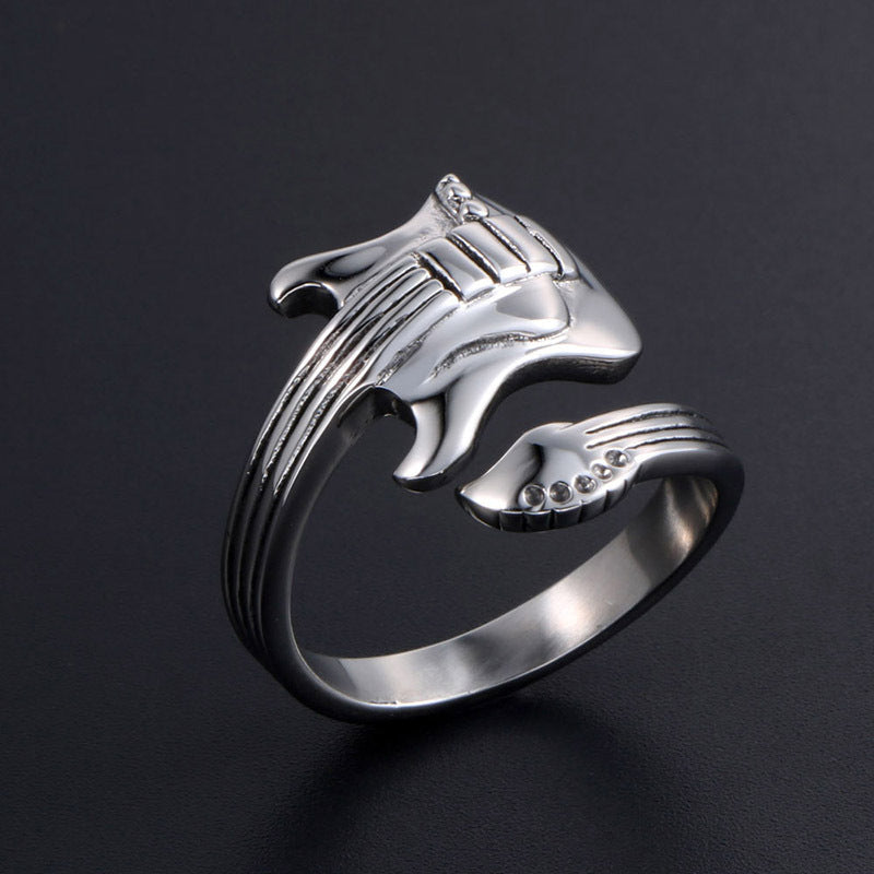 Men's Fashion Open-end Personality Rock Music Guitar Rings