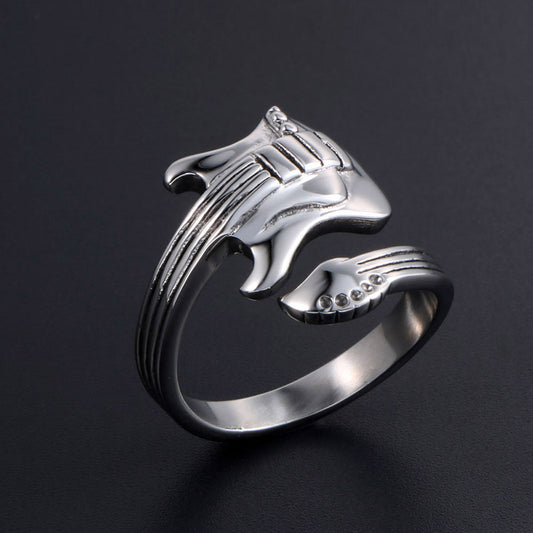 Men's Fashion Open-end Personality Rock Music Guitar Rings