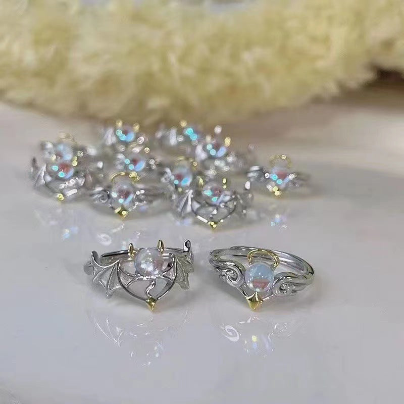 Angels Demons Couple Stylish Opening Adjustable For Boyfriends Girlfriends Ring