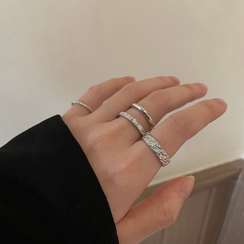 Cold Style Simple Suit Combination Female Opening Adjustable Index Finger Ring