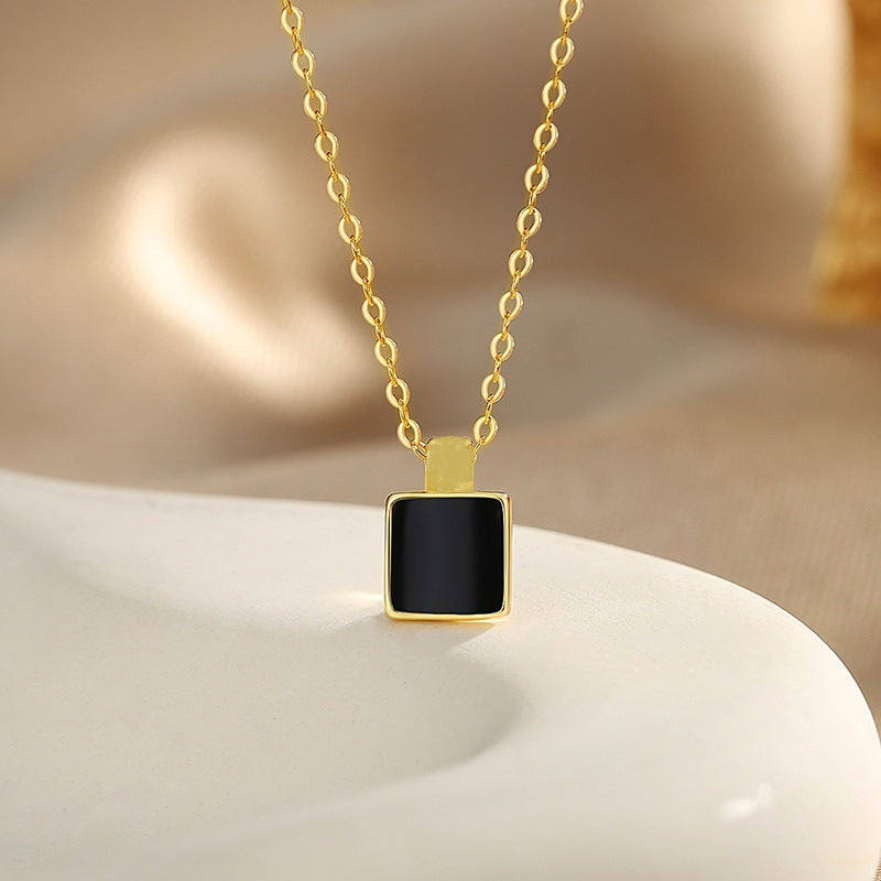 Women's Black Square For Light Luxury Temperament Niche Design Necklace