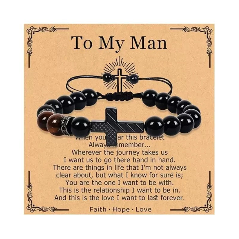 Popular Black Frosted Easter Woven Cross Bracelets