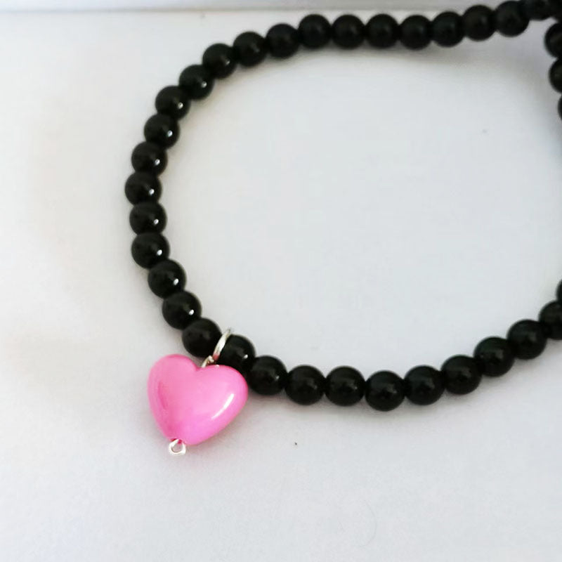 Women's Red Heart Beaded For Niche Design Necklaces
