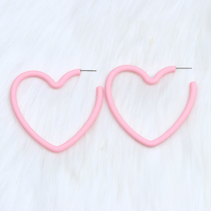 Women's Big Love Spray Paint Simple Fresh Earrings