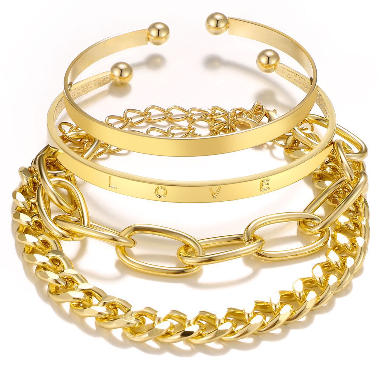Charming Twist Glossy Irregular Punk Suit Bracelets