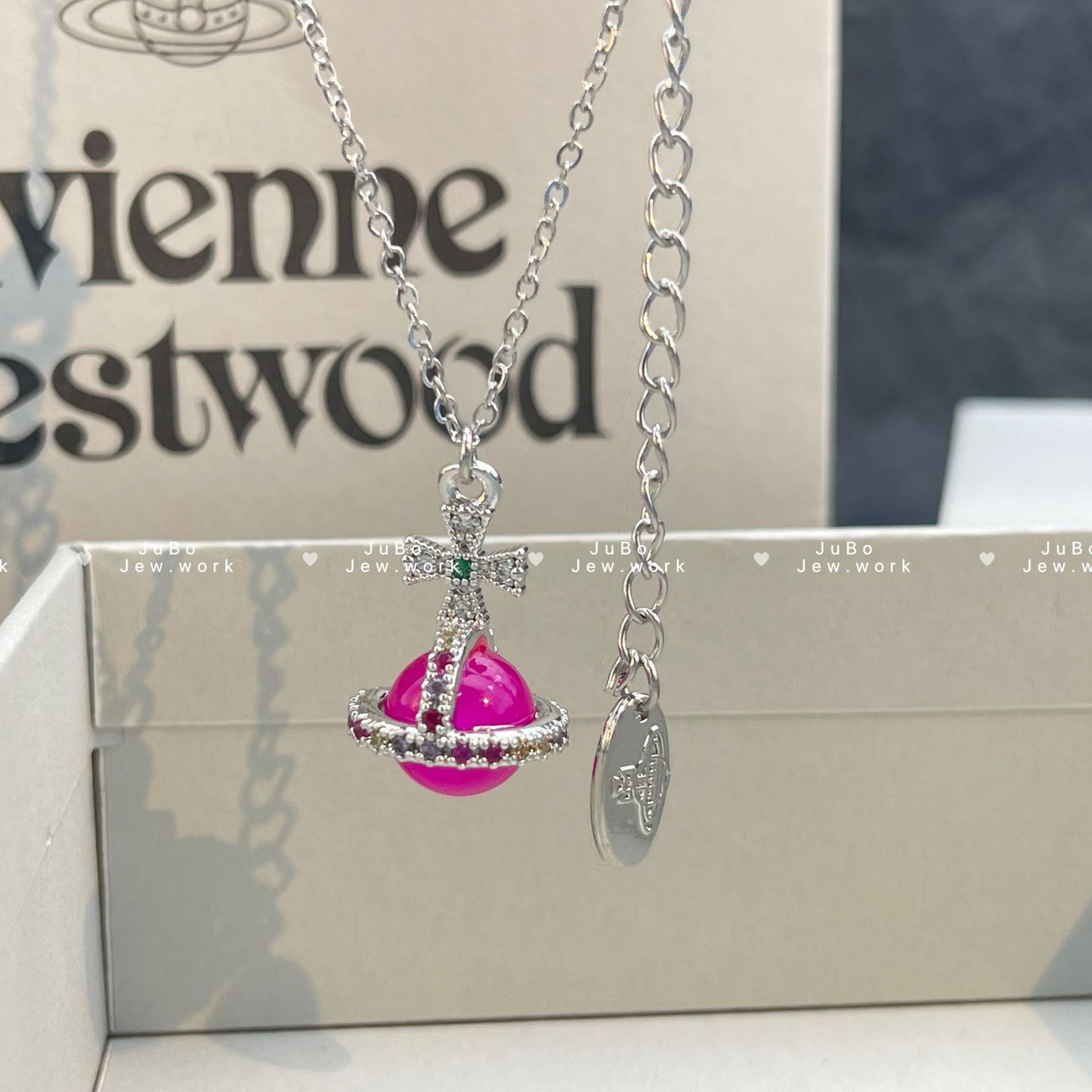 Women's Romantic Queen Mother Planet Three-dimensional Saturn Crystal Sweater Chain Necklaces