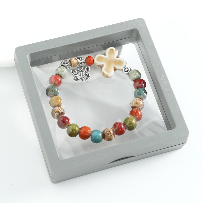 Ethnic Style Ceramic Beaded Artistic Ancient Bracelet