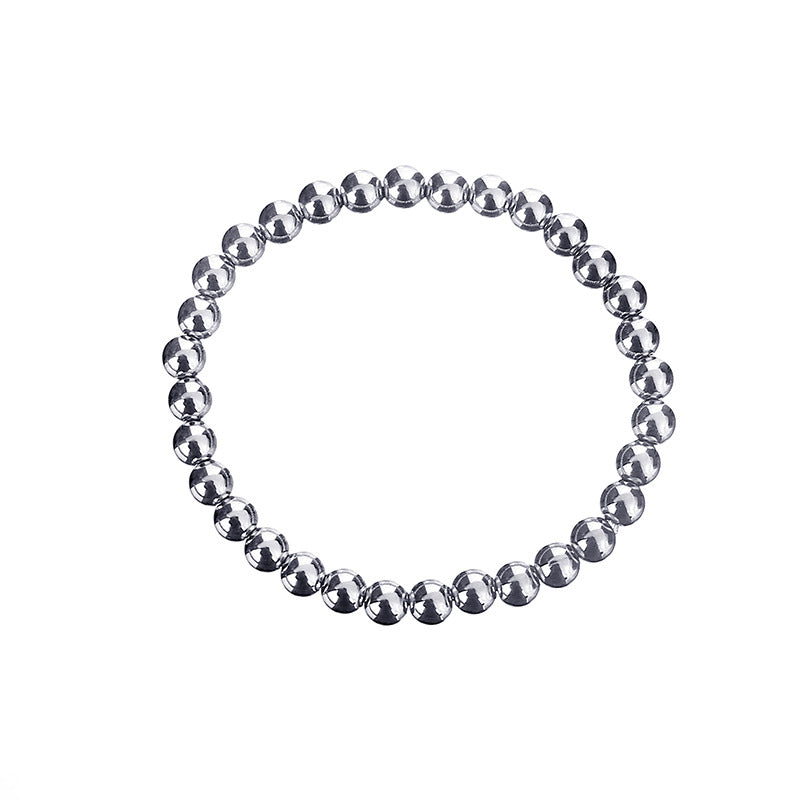 Women's Simple Beaded No Waterproof Hard-wearing Stainless Steel Beads Elastic Bracelets