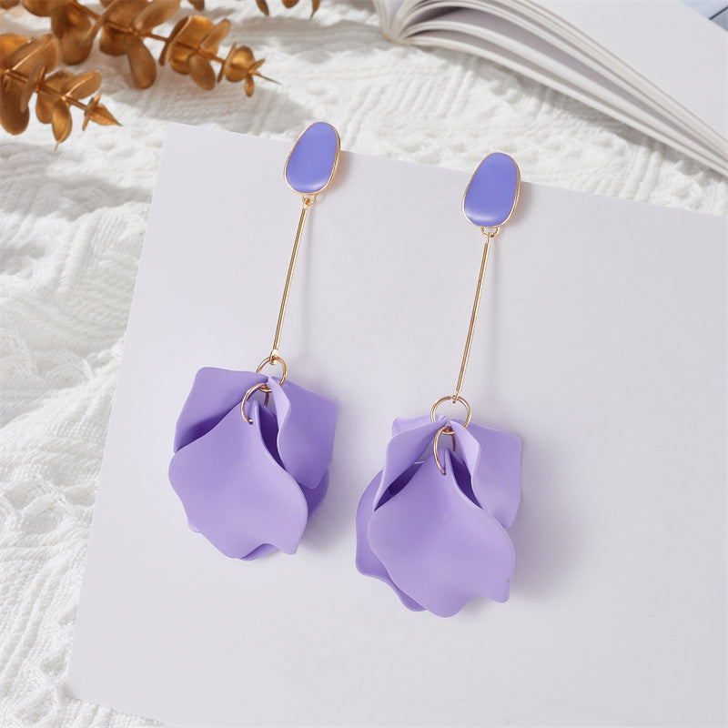 Summer Flower High Profile Fashion Petal Earrings