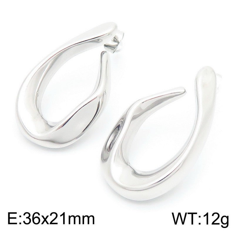 Women's Irregular Simple Cool Hollow Water Drops Symmetrical For Personality Earrings