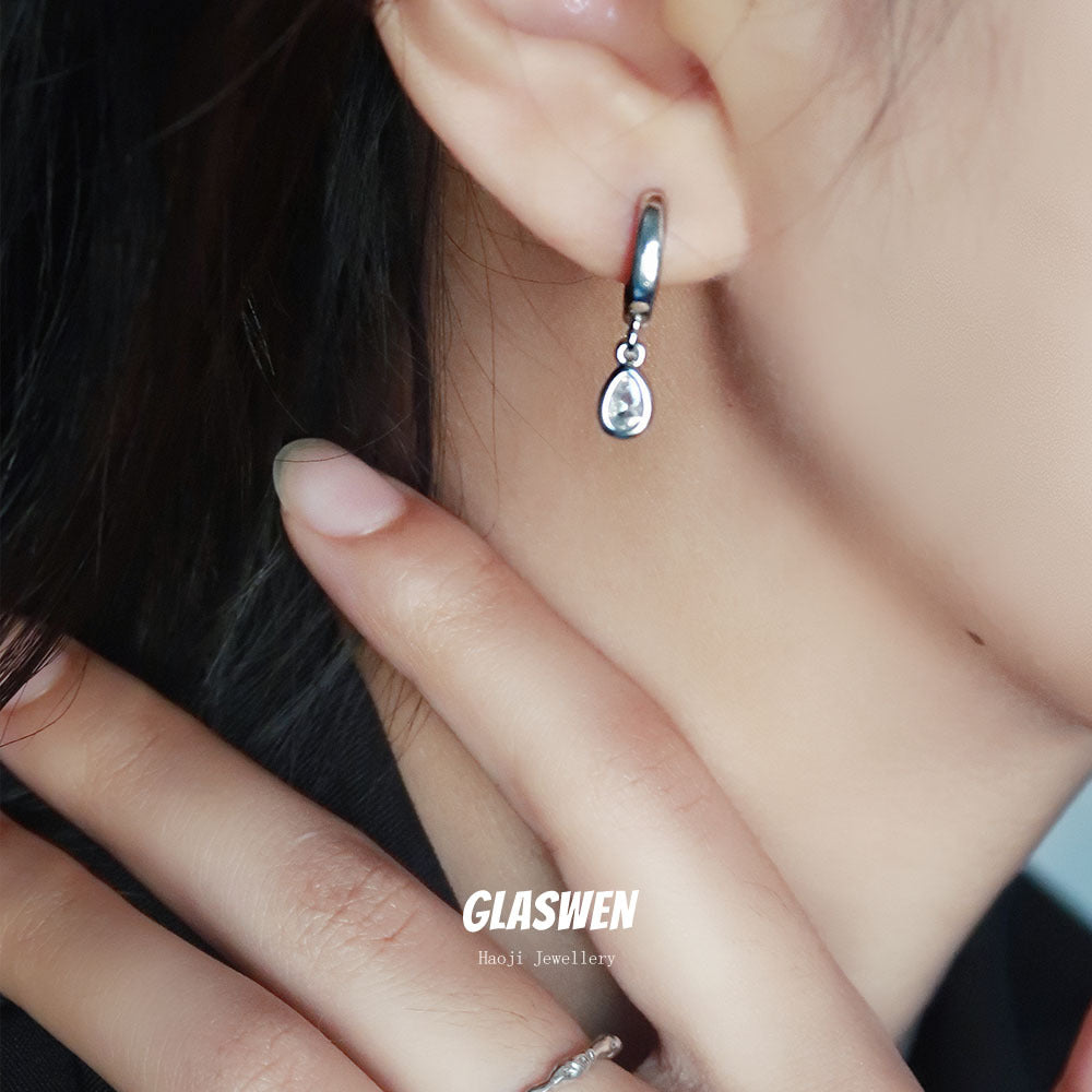 Female Niche Simple Light Luxury Ear Clip High Sense Frosty Earrings