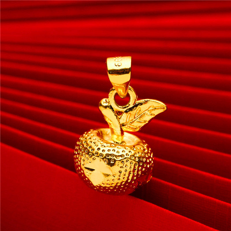 Female Brass Gold-plated Love Apple Lucky Pendants