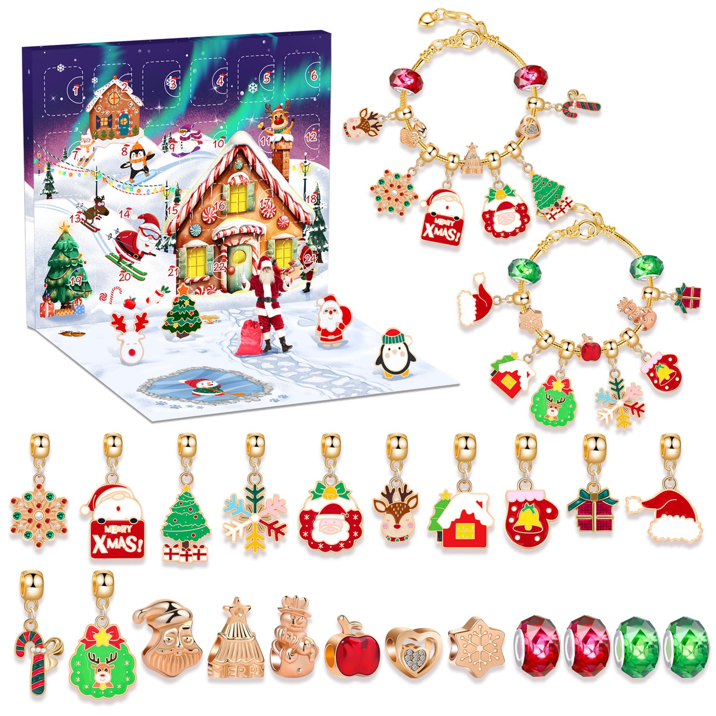 Children's Beaded Santa Claus Blind Box Holiday Bracelets