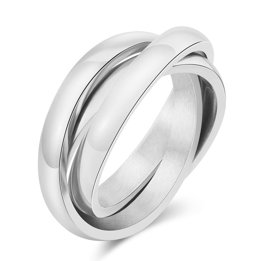 Steel Three-ring Three-color Stainless Confession Valentine's Rings
