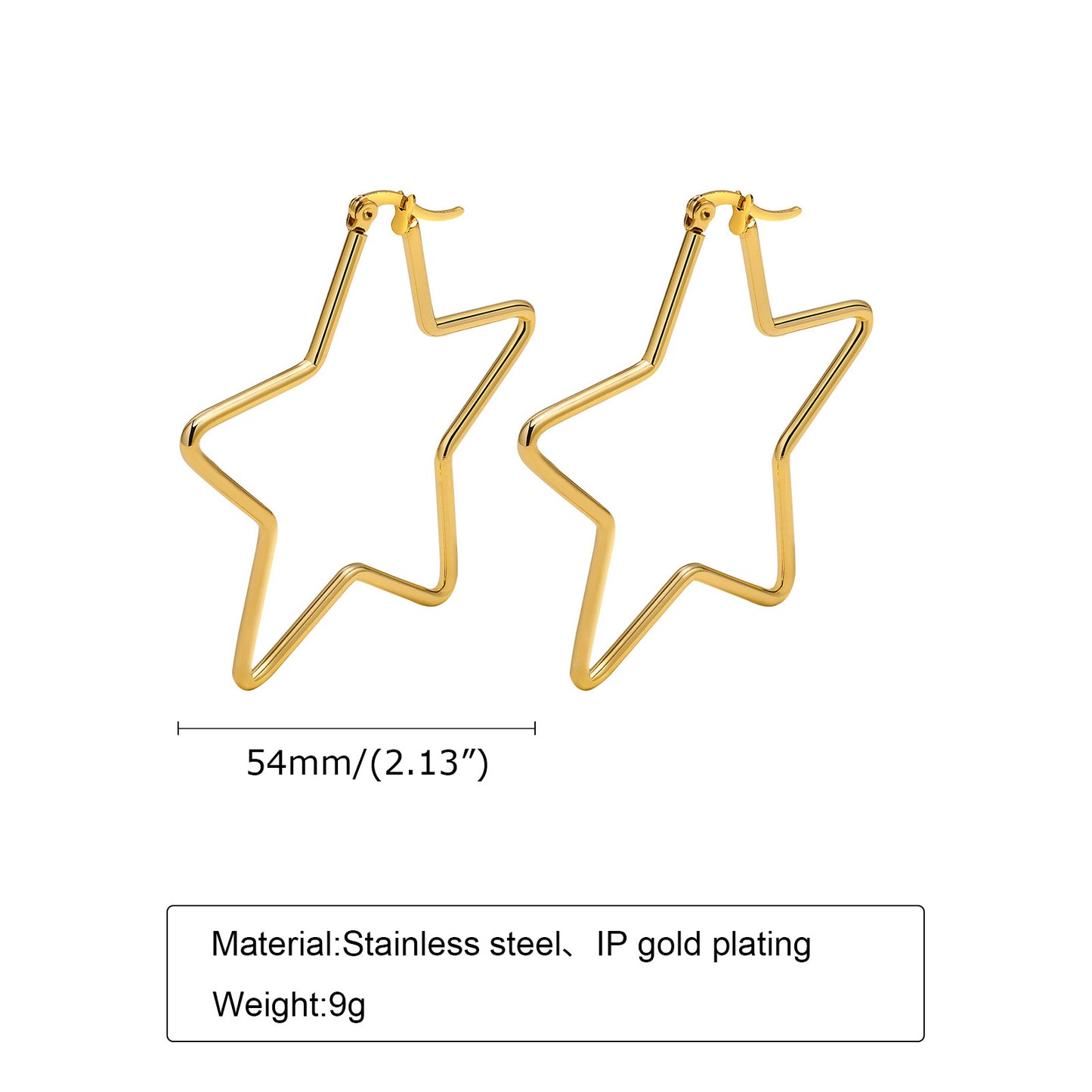 Exaggerated Five-pointed Star Titanium Steel Simple Earrings