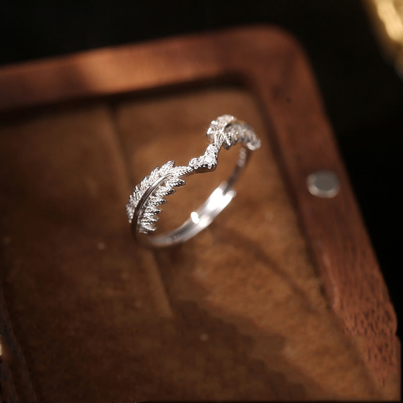 Women's Wheat Love Heart-shaped Light Luxury Minority Exquisite High-grade Simple Versatile Ring