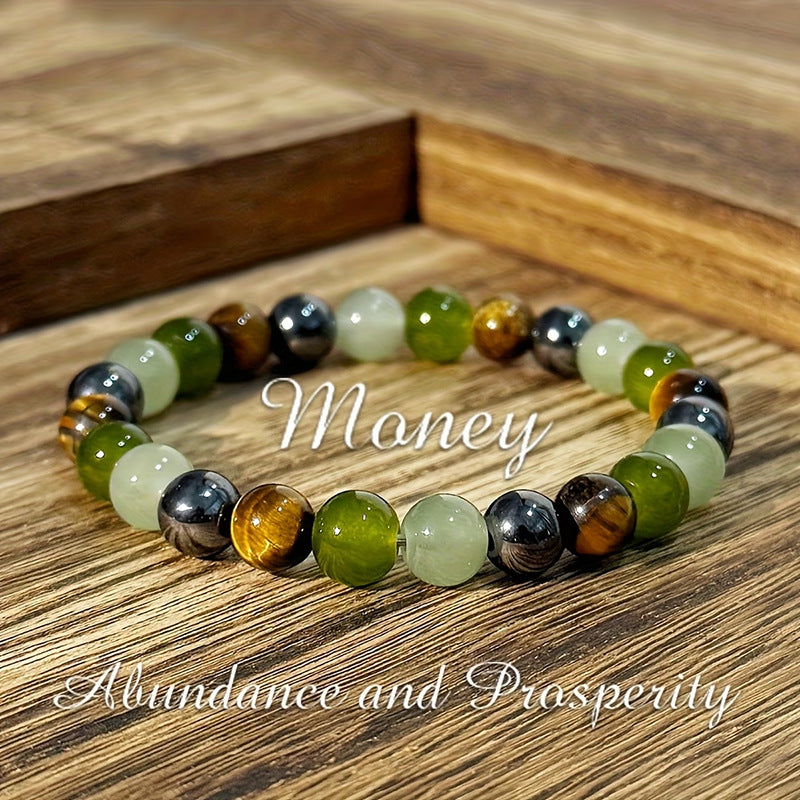 Women's & Men's Natural Tiger Eye White Crystal Prehnite Bracelets