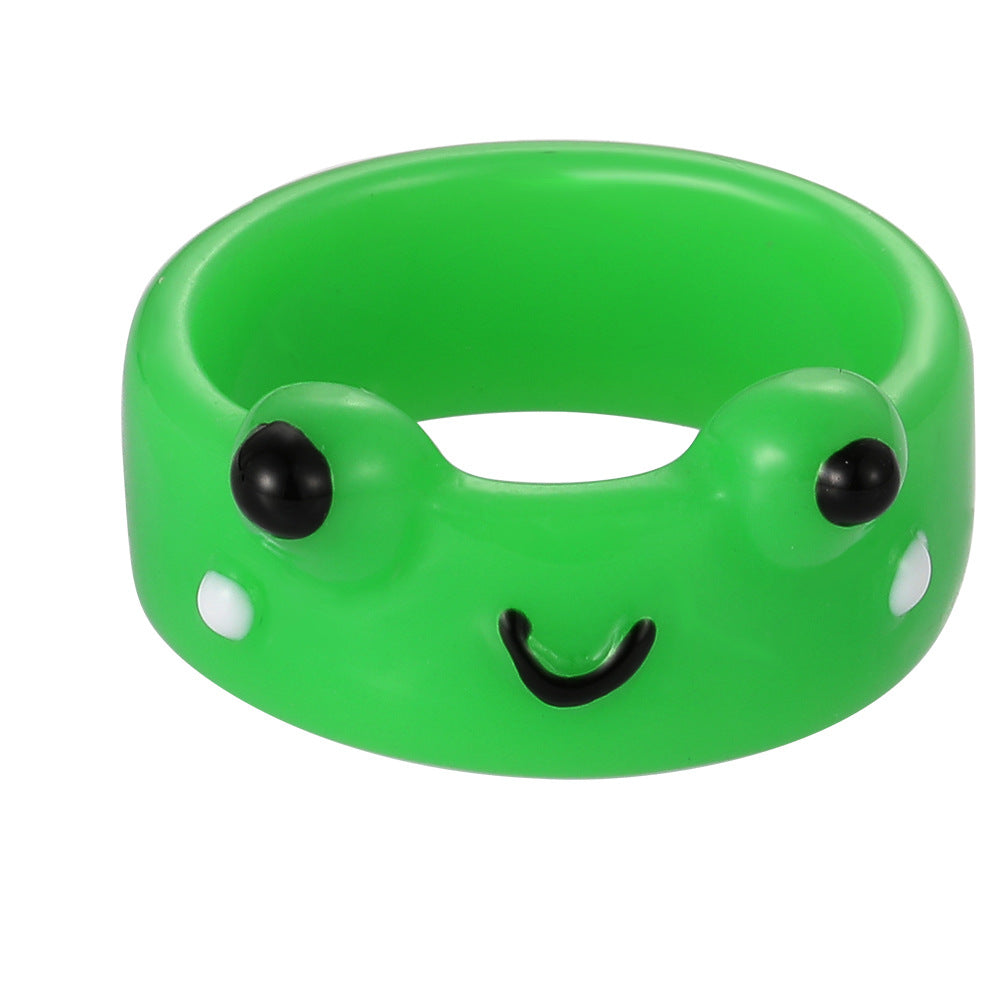 Personalized Cartoon Frog Fashion Cute Resin Rings