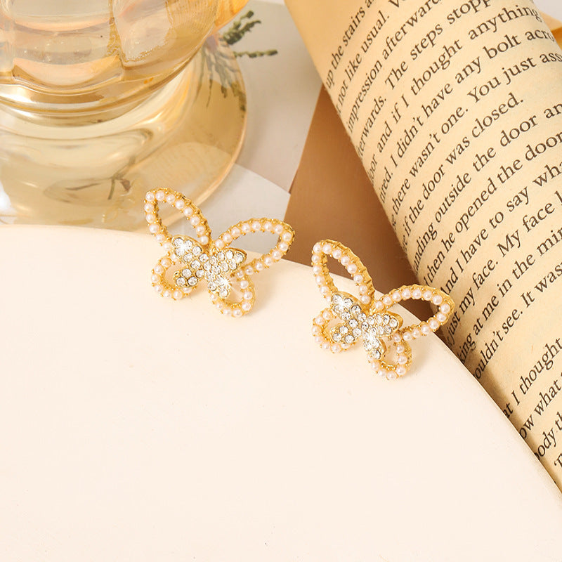 Korean Style Simple Vintage Pearl High-grade Ear Tassel Female Niche Earrings