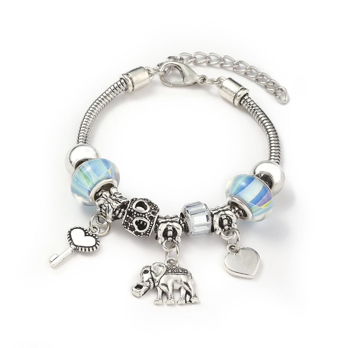 Glass Bead Small Elephant Lucky Tree Retro Transparent Bracelet