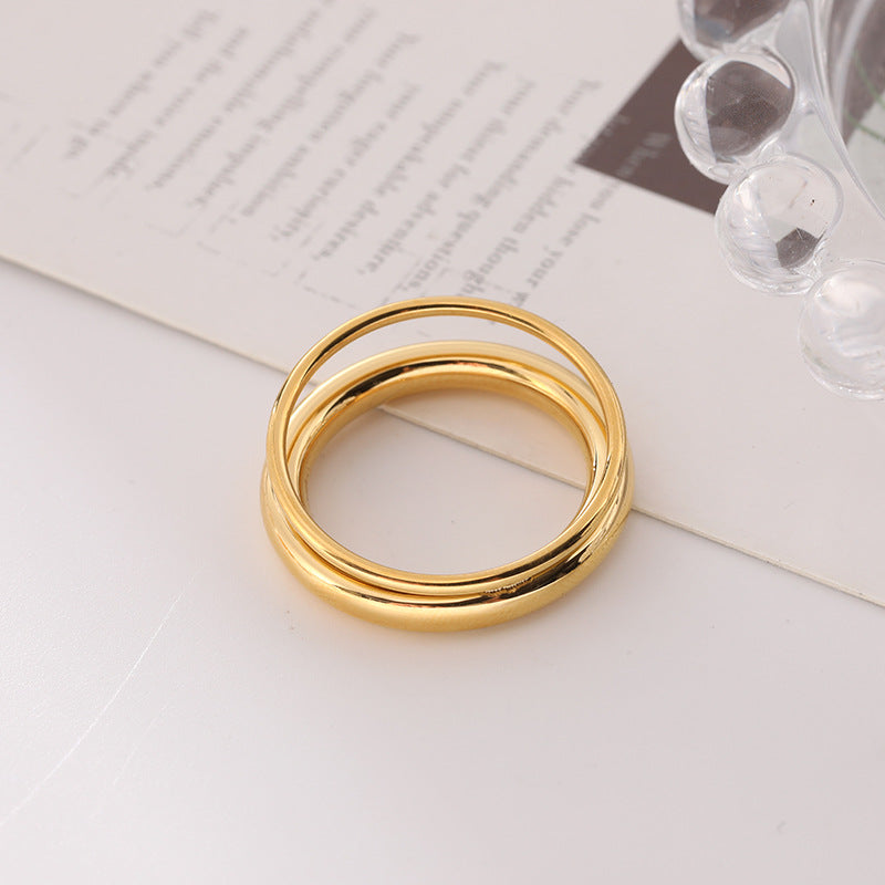 Titanium Steel Female Golden Bone Joint Simple Rings