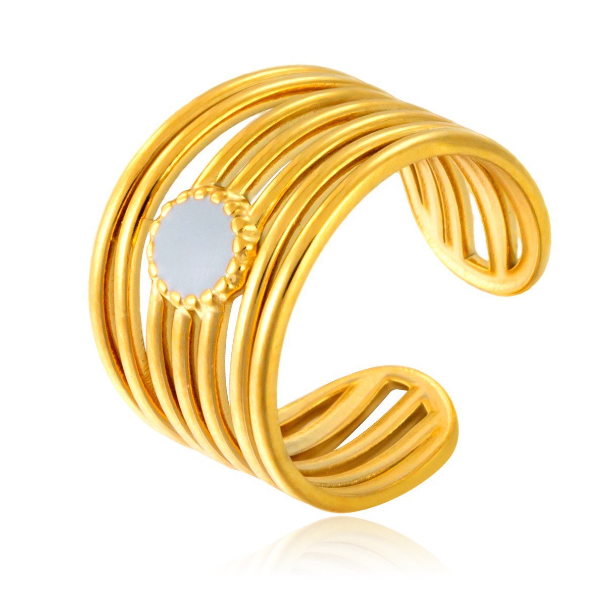Stainless Steel Irregular Line Love Heart-shaped High-grade Ring