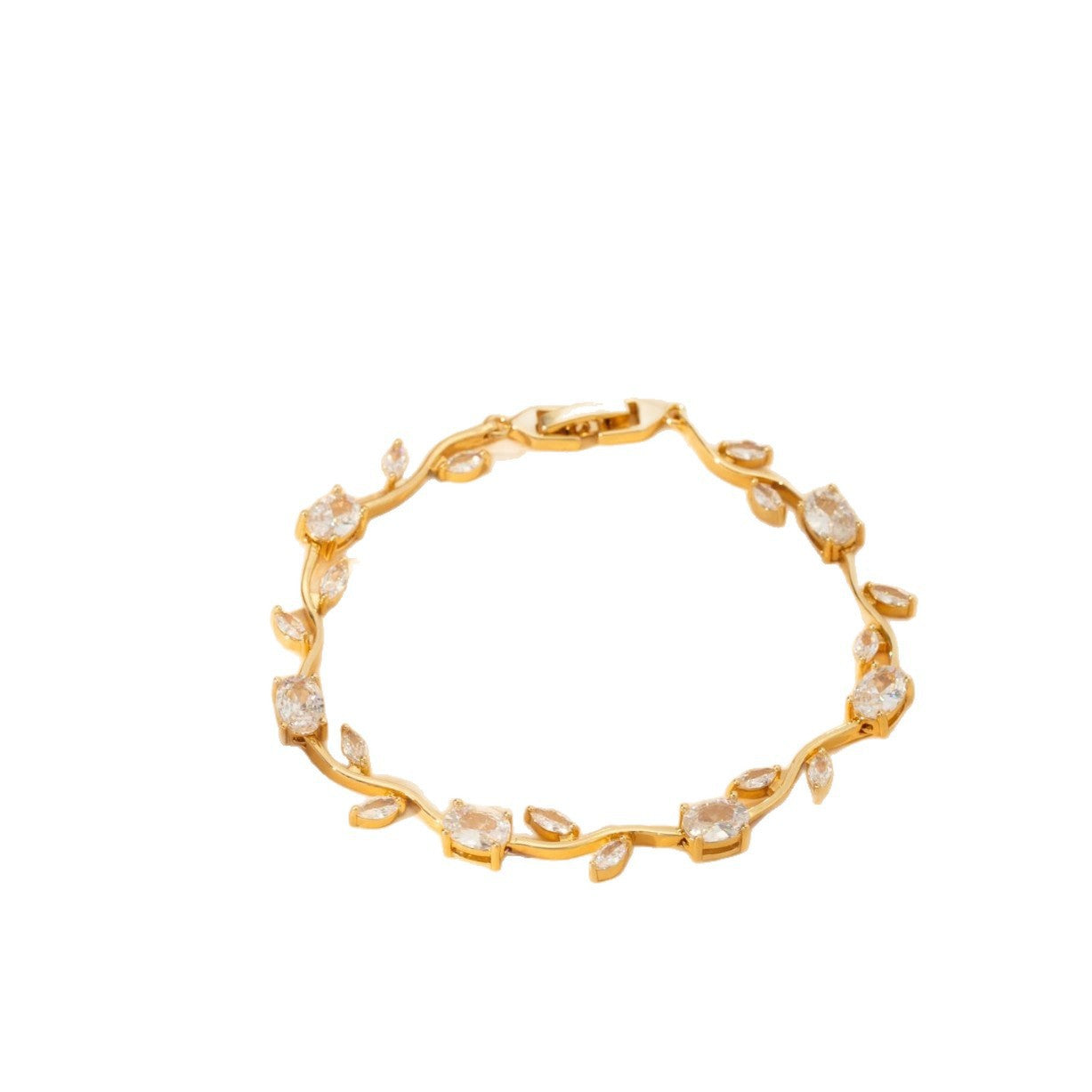 Women's Zircon Branches Leaves Flower Exquisite Light Luxury Tulip Bracelet