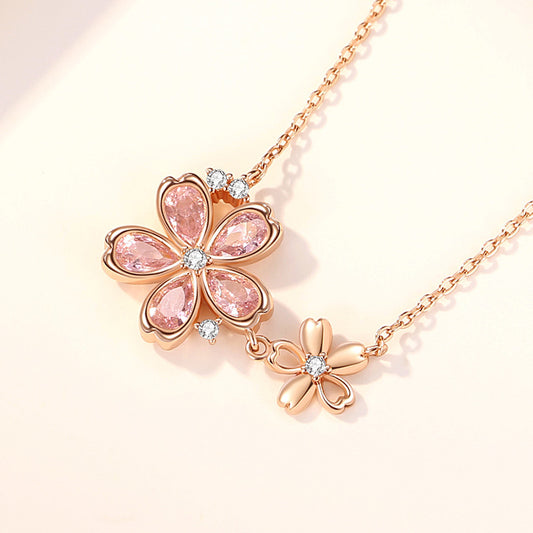 Affordable Luxury Style Sterling Sier Cherry Blossom Necklaces