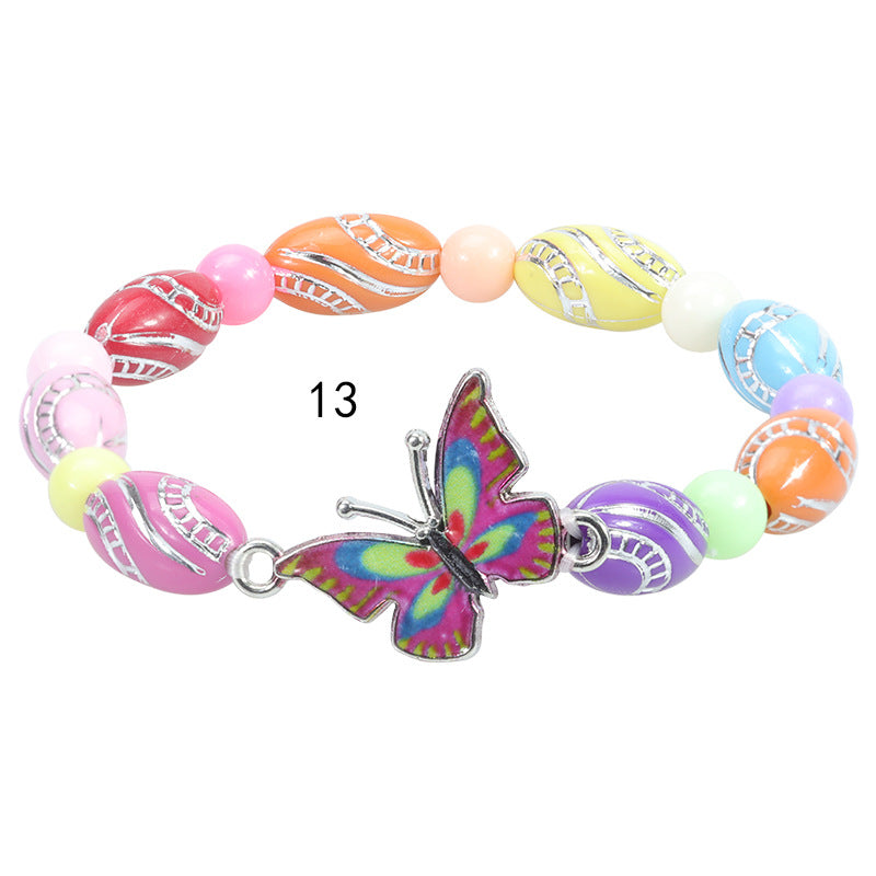 Children's Colorful Beaded Cute Butterfly Kindergarten Birthday Bracelets