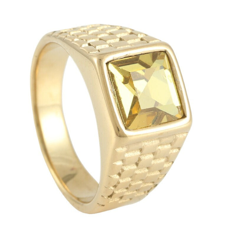 Men's Steel Stone Retro Trendy Personality Punk Rings