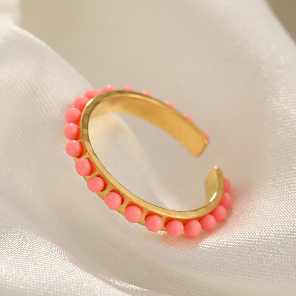 French Style Open Mouth Cold Stainless Steel Personality Special Interest Ring