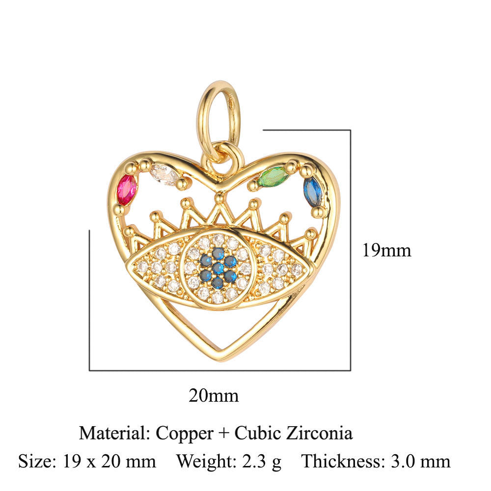 Devil's Eye Copper Zircon Ornament Accessories Pendants