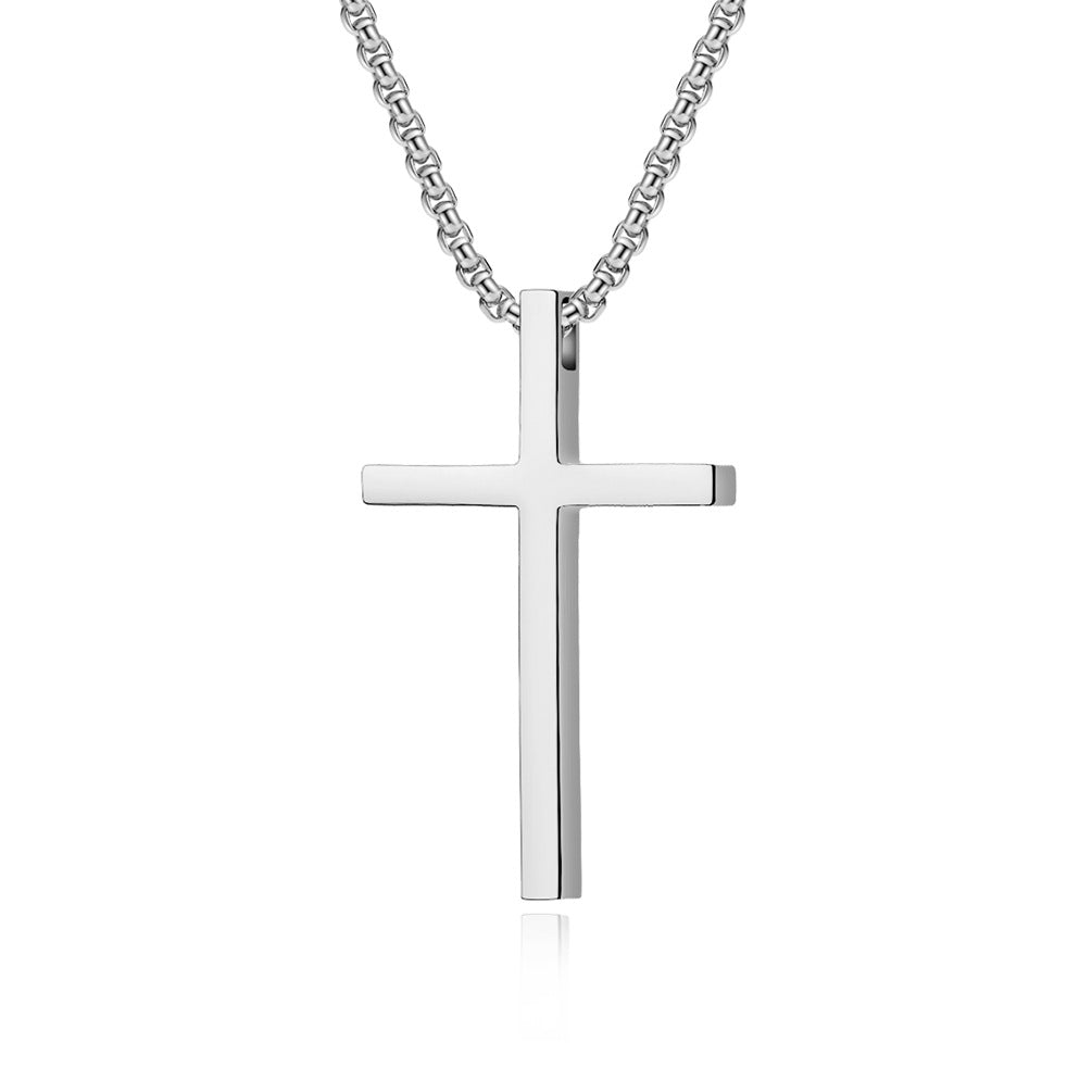 Women's & Men's Titanium Steel Cross Glossy Niche Personality Wear Pendants