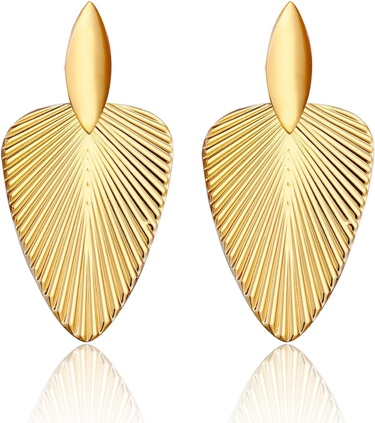Luxury High-grade Irregular Long Water Drop Diamond Gold Stud Earrings