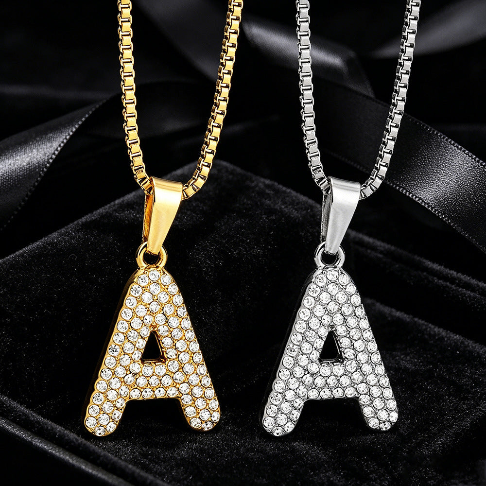 Simple Fashion Stainless Steel Full Zircon Devil's Necklace