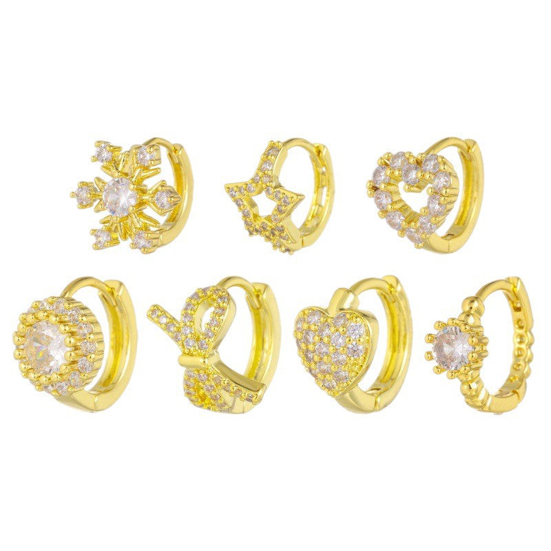Micro Inlaid Zircon Clip Female Creative Rings