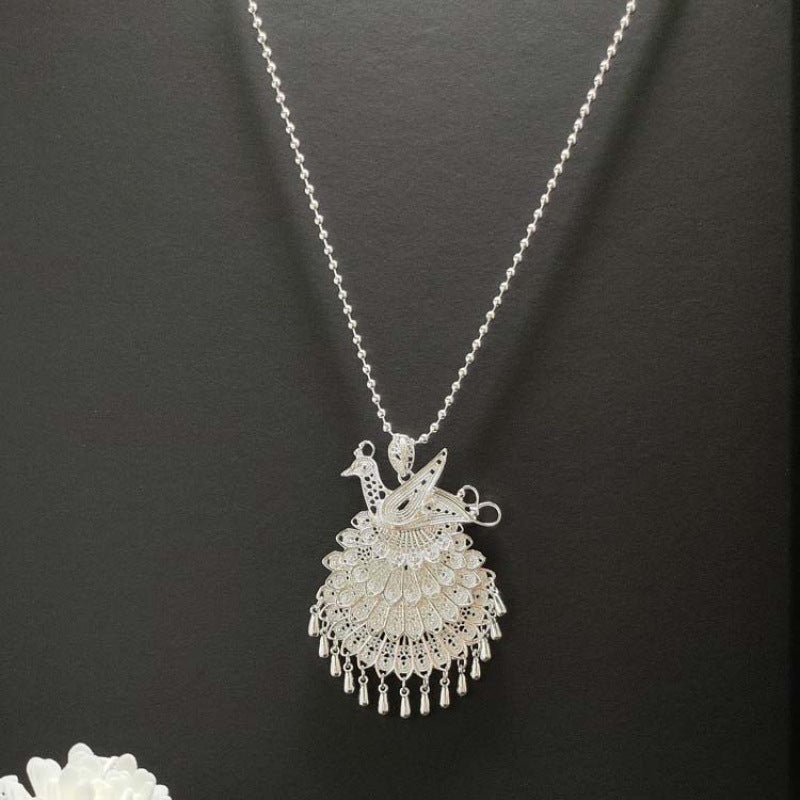 Peacock Sweater Chain Ethnic Style Artistic Exaggerated Necklaces