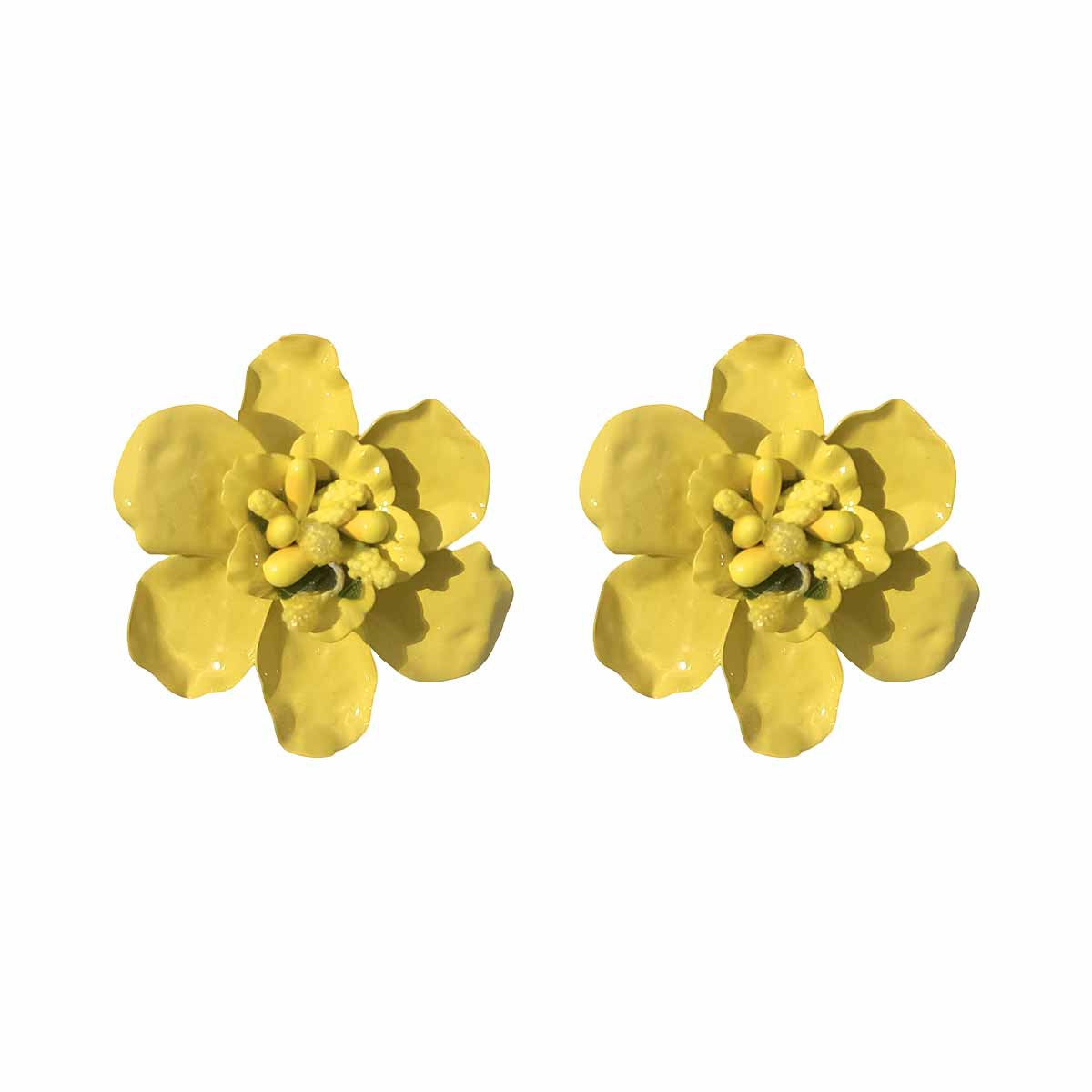 Women's Vacation Style Enamel Color Flower Pearl Light Luxury High-grade Earrings