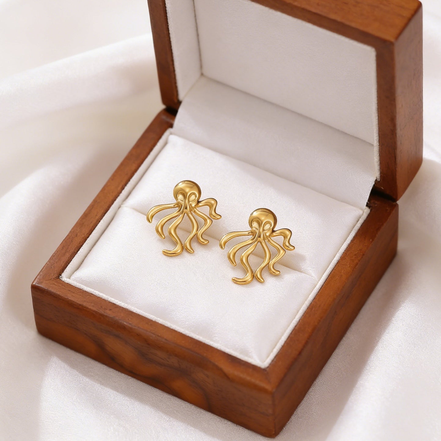 Stainless Steel Octopus Niche Trendy Marine Style Stud Earrings