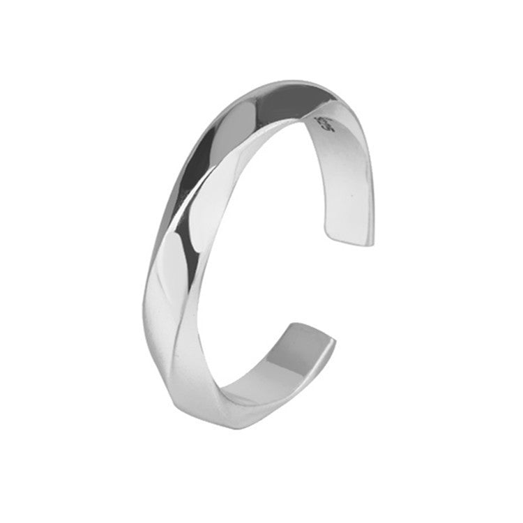 Mobius Strip Wave Twisted Open Korean Ring