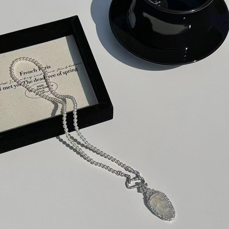 High Ice Chalcedony Blade Calabash Pendent Necklaces